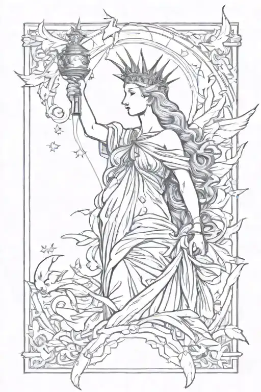 the goddess liberty  tattoo design idea