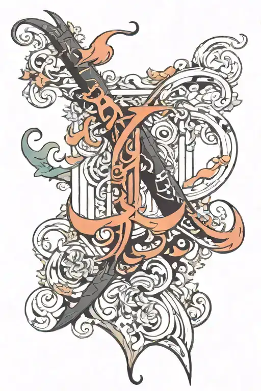 alphabet J tattoo design idea