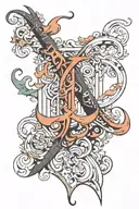 alphabet J tattoo design idea