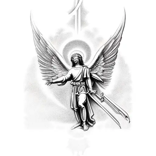 st michael archangel without the devil tattoo design idea