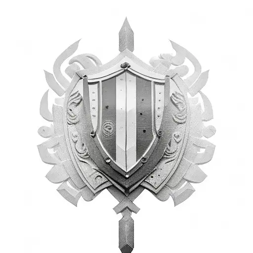 Roman shield tattoo design idea