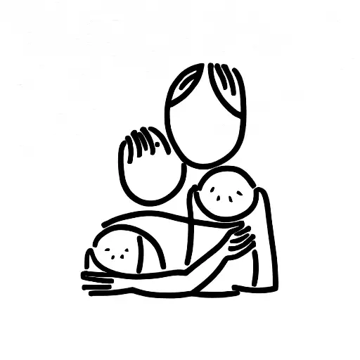mother and two sons, love.   tattoo design idea