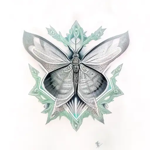 black witch moth tattoo design idea