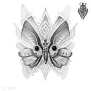 black witch moth tattoo design idea