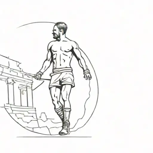 man in the arena  tattoo design idea