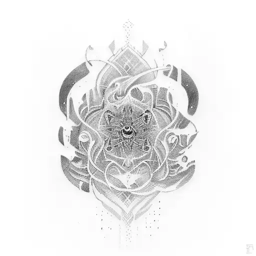 An abstract tattoo showcasing the concept of 'living life to the fullest' with flowing patterns and dynamic shapes tattoo design idea