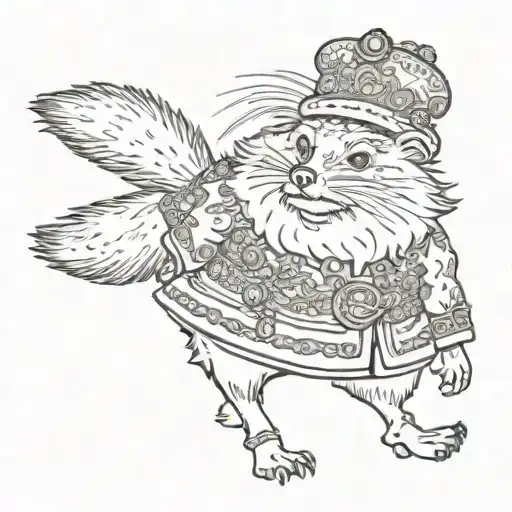 hagehog in russian costume  tattoo design idea
