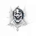 Why so serious with jokers laughs around it tattoo design idea