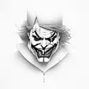 Why so serious with jokers laughs around it tattoo design idea