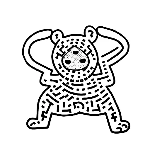 keith haring bear tattoo design idea