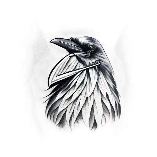 Raven tattoo design idea