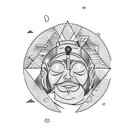 a man who is now at peace no drama in his life he left his old life  tattoo design idea