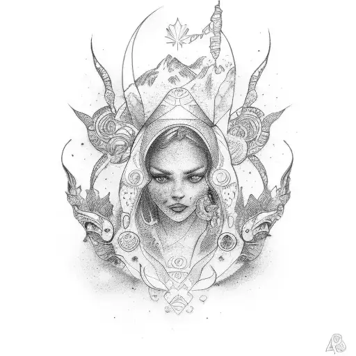 virgo and aquarius tattoo design idea