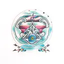 virgo and aquarius tattoo design idea