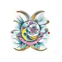 virgo and aquarius tattoo design idea