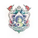 virgo and aquarius tattoo design idea