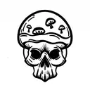 skull with mushrooms tattoo design idea