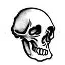 skull with mushrooms tattoo design idea