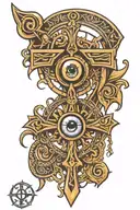 ankh symbol with eye tattoo design idea