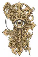 ankh symbol with eye tattoo design idea