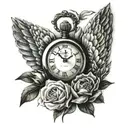 stopwatch angel wing carnation winter snowdrop tattoo design idea
