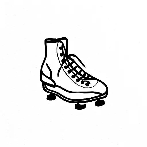 rollerskate on fire tattoo design idea