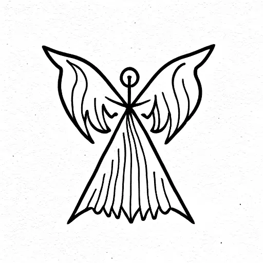 ángel y concha tattoo design idea