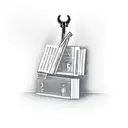 A bookshelf filled with crime novels and a mysterious key tattoo design idea