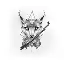 A bookshelf filled with crime novels and a mysterious key tattoo design idea