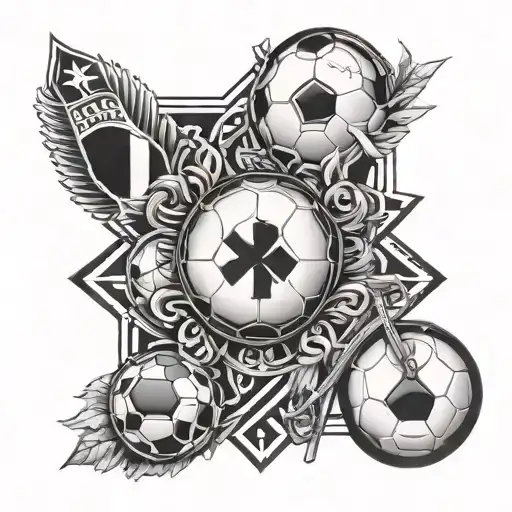 Kompass, Fußball, Deutschland, Radfahren  tattoo design idea