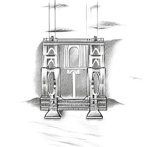 Golden Gate Bridge made out of kitchen utensils tattoo design idea