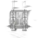 Golden Gate Bridge made out of kitchen utensils tattoo design idea