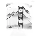 Golden Gate Bridge made out of kitchen utensils tattoo design idea