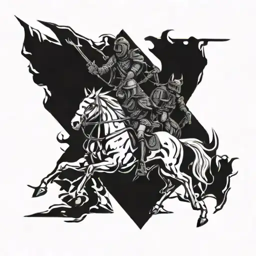 4 horsemen of the apocalypse riders tattoo design idea