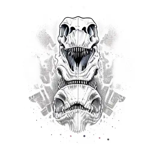 dinosaur skull tattoo design idea