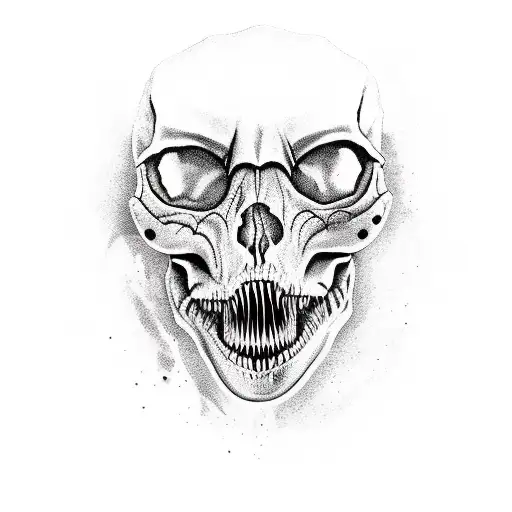 dinosaur skull tattoo design idea