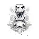 dinosaur skull tattoo design idea