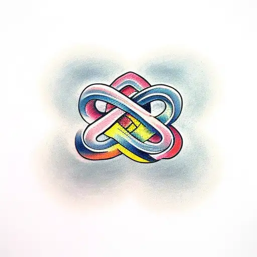 infinity symbol, with the names, "javier" and "jaqueline" tattoo design idea