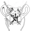 Design a tattoo that combines elements from Arctic Monkeys album covers and iconic scenes from Lars von Trier movies tattoo design idea