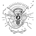 Design a tattoo that combines elements from Arctic Monkeys album covers and iconic scenes from Lars von Trier movies tattoo design idea