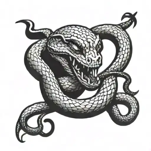slytherin snake front view tattoo design idea