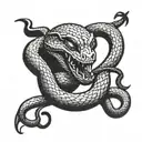 slytherin snake front view tattoo design idea