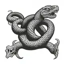 slytherin snake front view tattoo design idea