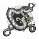 slytherin snake front view tattoo design idea