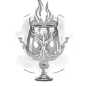 chalice with fire  tattoo design idea