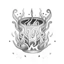 chalice with fire  tattoo design idea