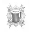 chalice with fire  tattoo design idea