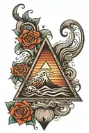 Wave in Triangle prism tattoo design idea