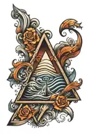 Wave in Triangle prism tattoo design idea