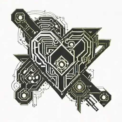 neo sigilism heart tattoo design idea